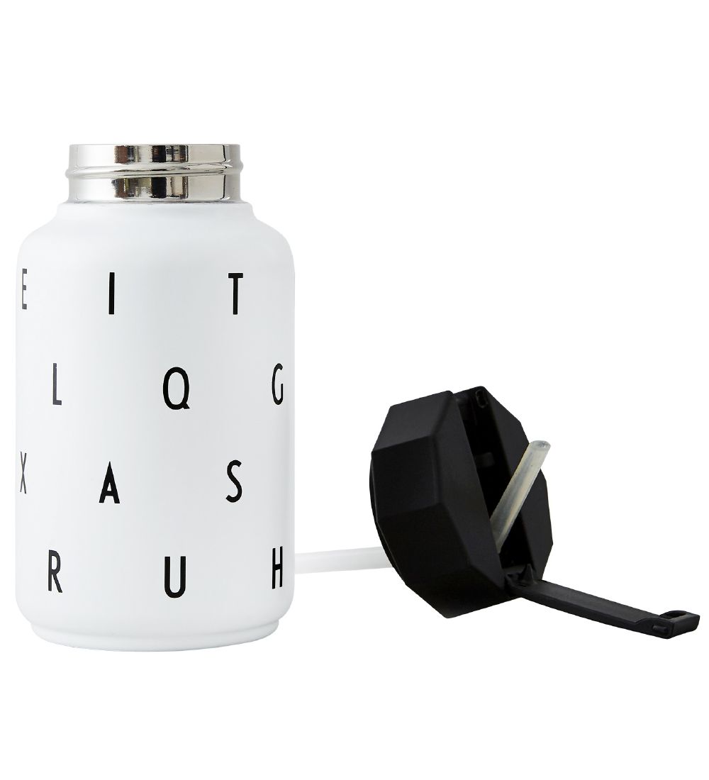 Design Letters Termoflaske m. Sugerør - 330 ml - Hvid