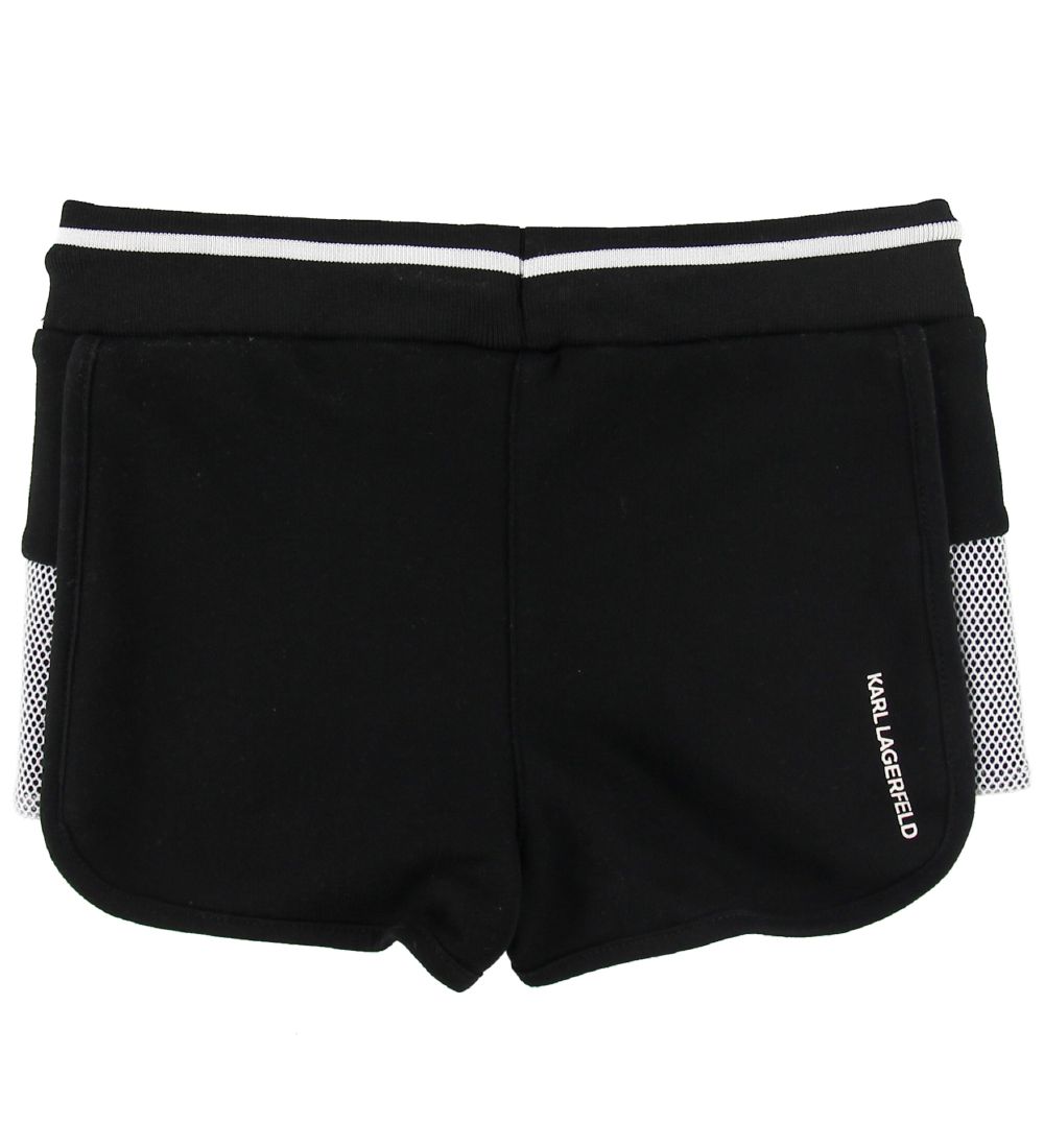 Karl Lagerfeld Sweatshorts - Sort m. Hvid