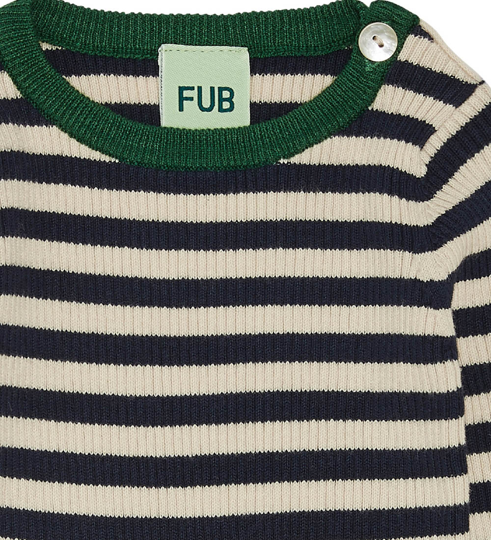 FUB Bluse - Rib - Creme/Navystribet