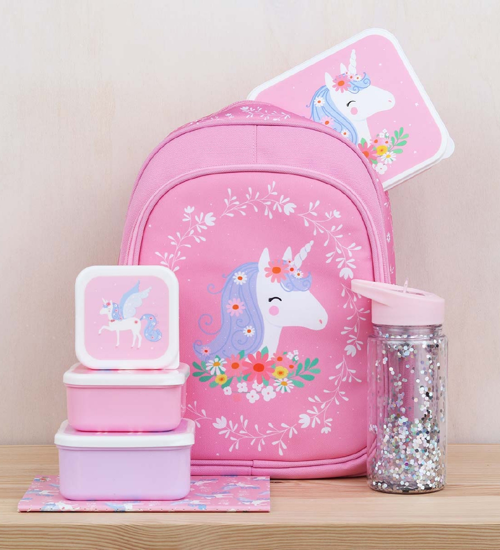 A Little Lovely Company Madkassesæt - 4 Dele - Unicorn