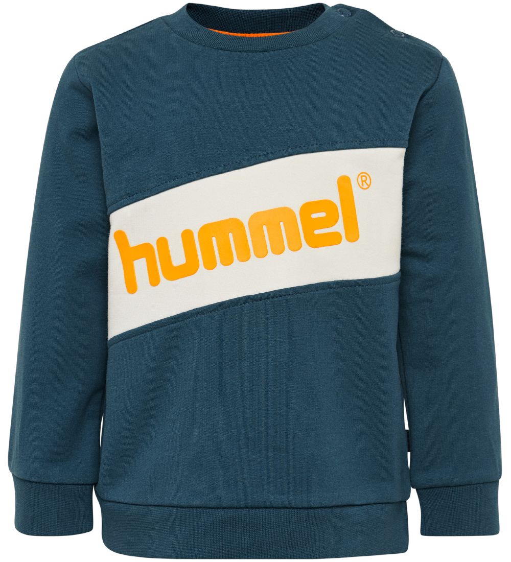 Hummel Sweatshirt - HMLClement - Petroleum m. Logo
