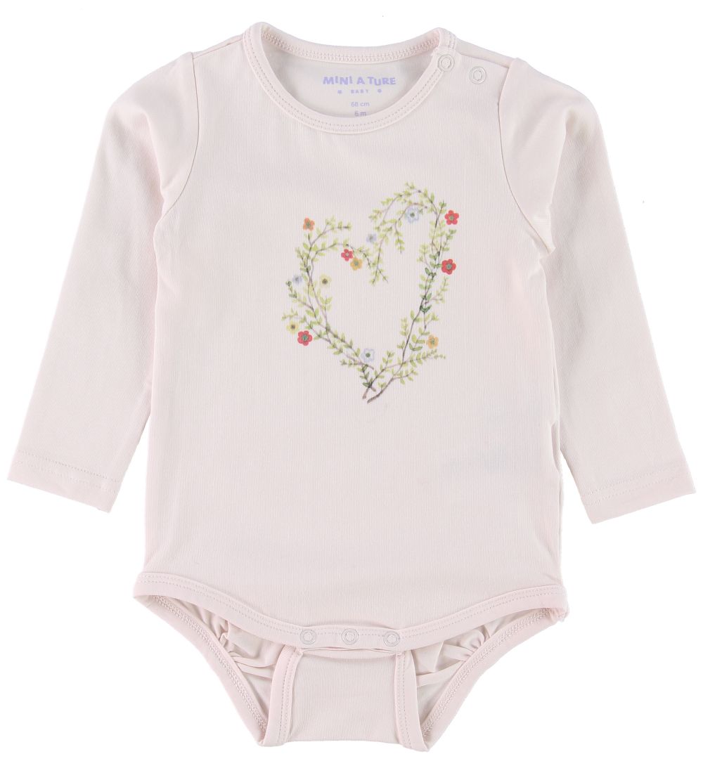 Mini A Ture Body l/æ - Alara - Rosa m. Print