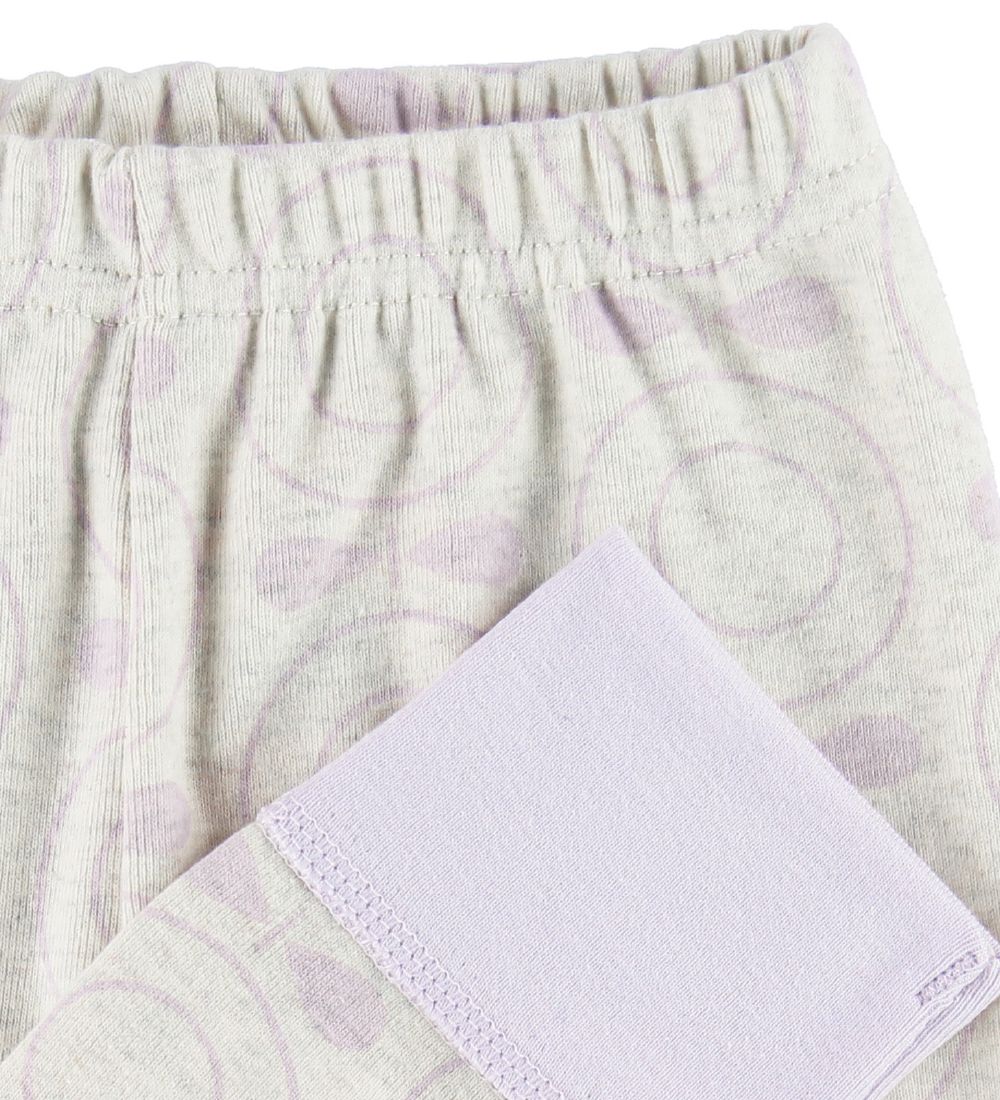 Katvig Leggings - Gråmeleret/Lavendel m. Æbler