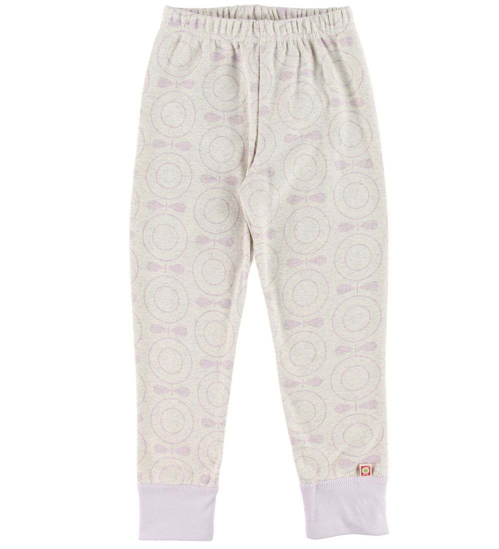 Katvig Leggings - Gråmeleret/Lavendel m. Æbler