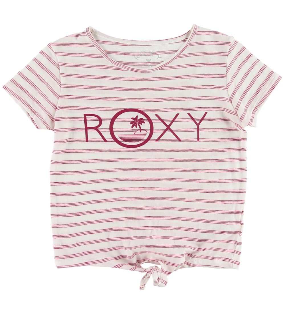 Roxy T-shirt - Some Love - Hvid/Rdstribet