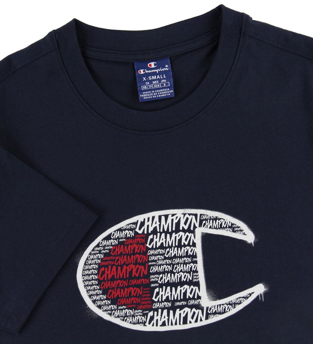 Champion Fashion T-shirt - Navy m. Logo