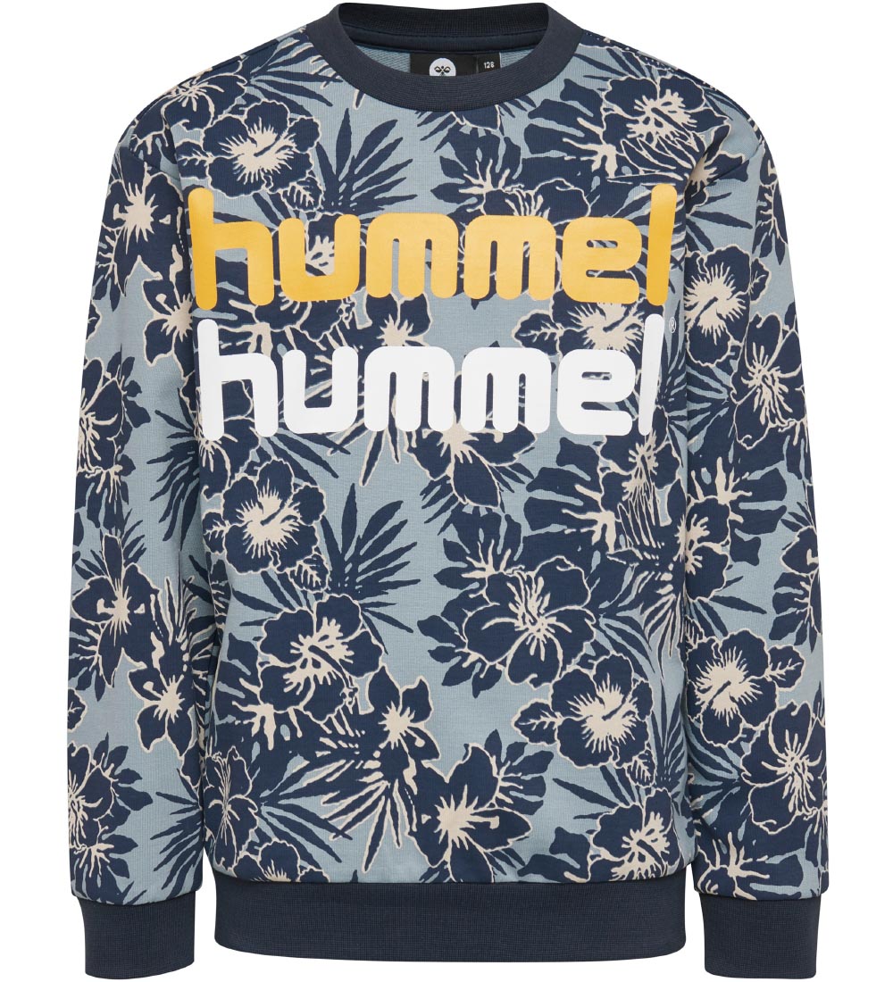 Hummel Sweatshirt - HMLEdwin - Bl m. Blomster