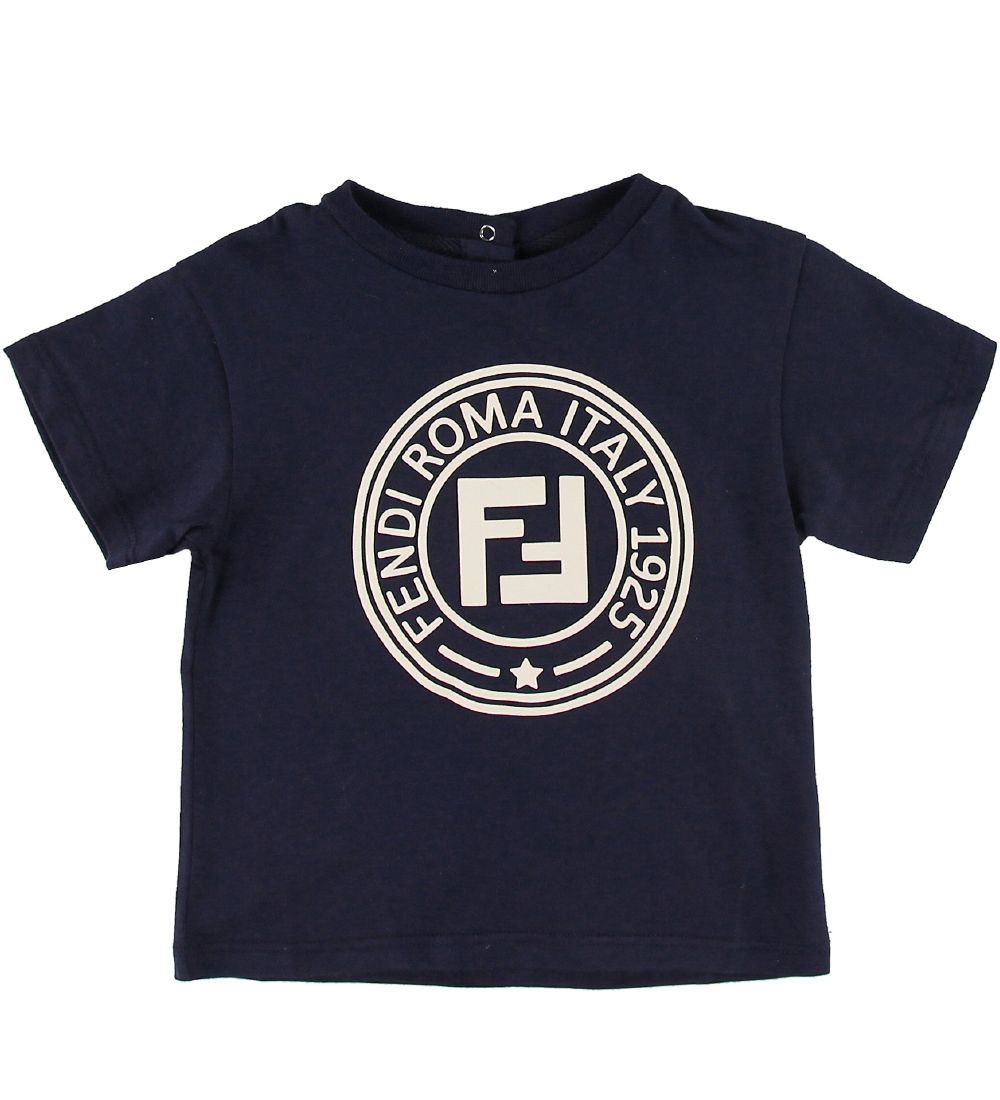 Fendi T-shirt - Navy m. Logo