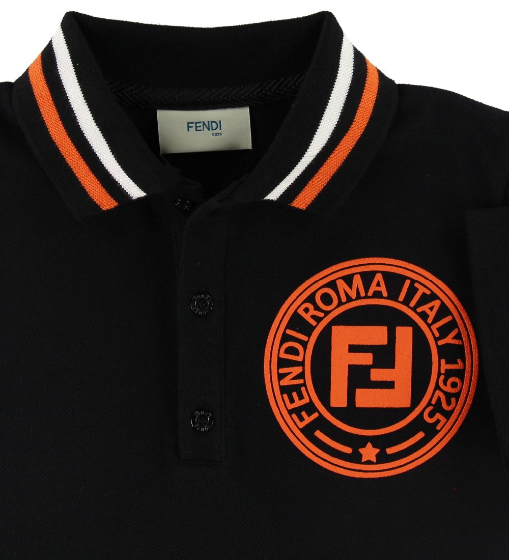 Fendi Polo - Sort/Orange m. Logo