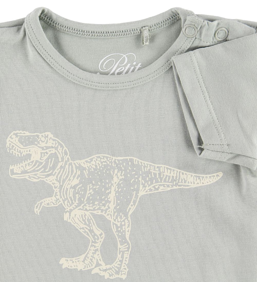 Petit by Sofie Schnoor Body k/ - Aske - Mint m. Dinosaurus