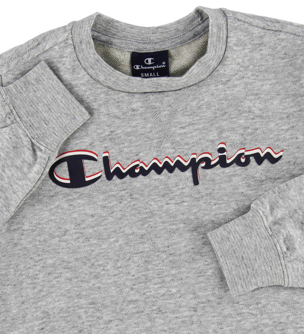 Champion Sweatshirt - Grmeleret m. Logo