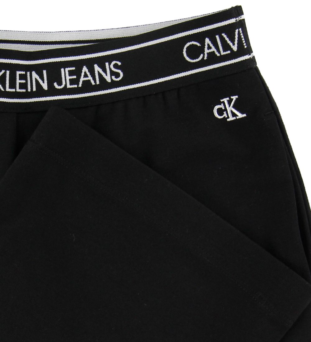 Calvin Klein Bukser - Waistband Wide Punto Pants - Sort