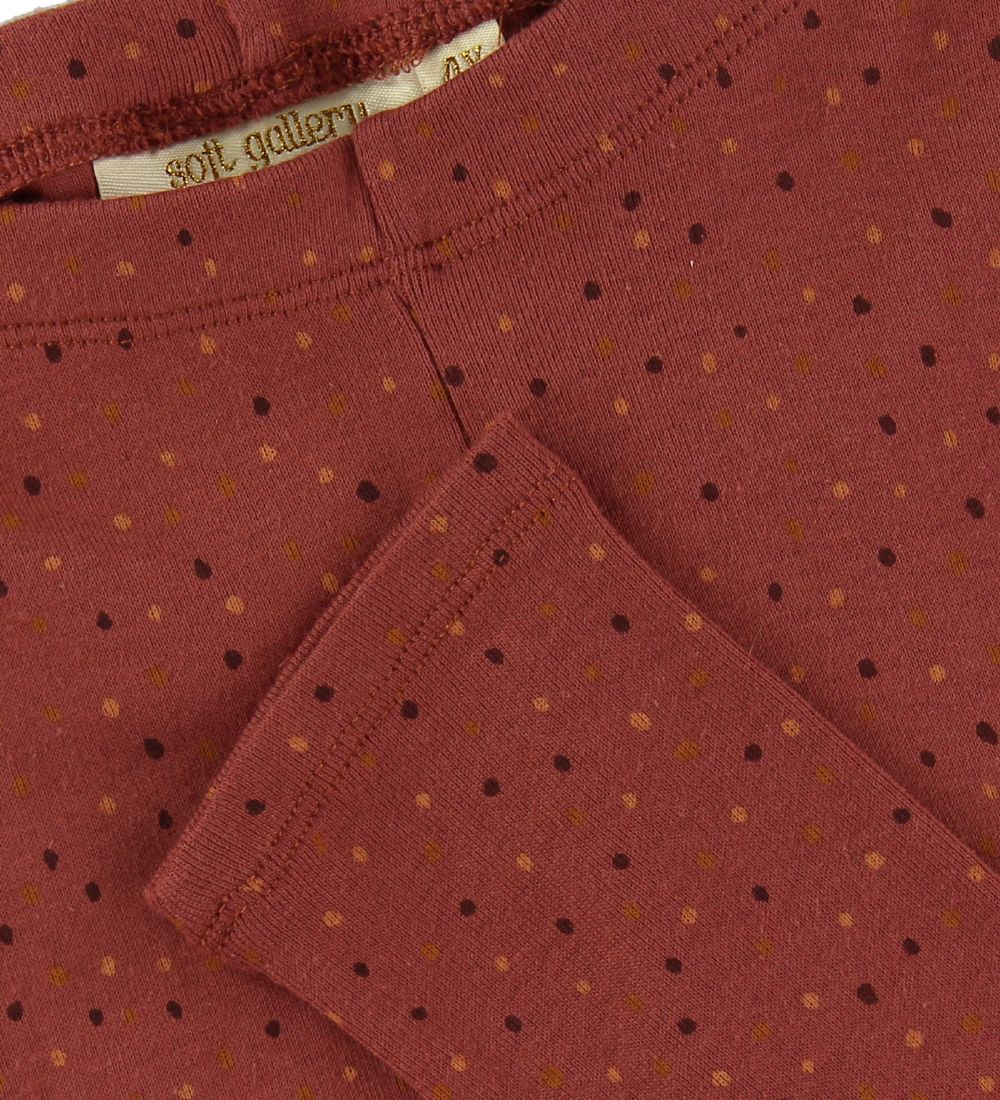 Soft Gallery Leggings - Paula - Barn Red/Trio Dotties