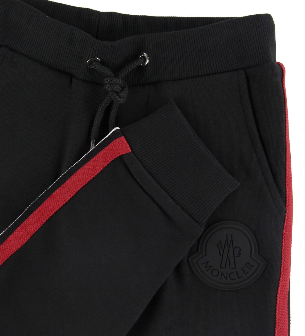 Moncler Sweatpants - Sort m. Rød Stribe
