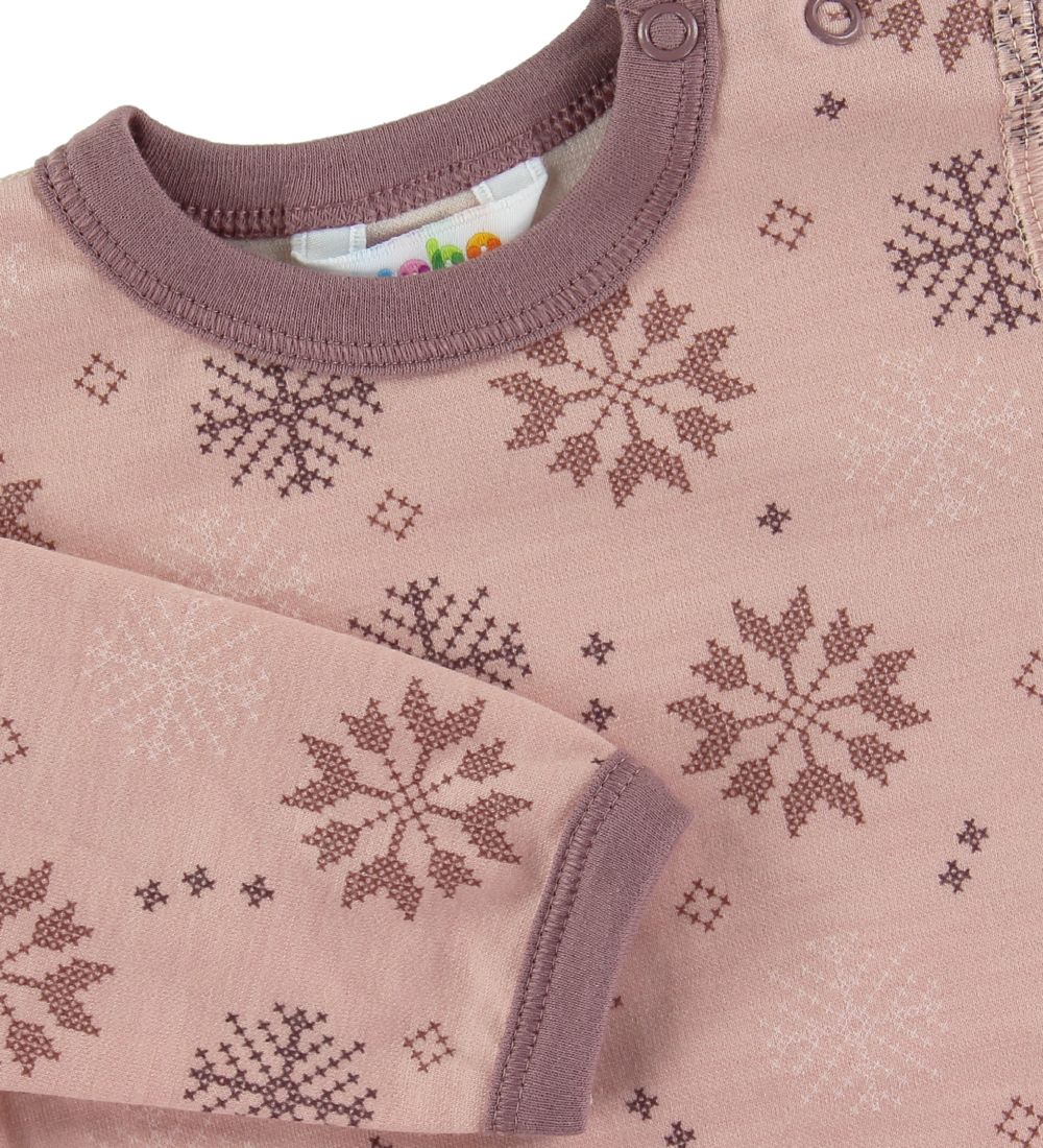 Joha Bluse - Uld/Bomuld - Rosa m. Snefnug