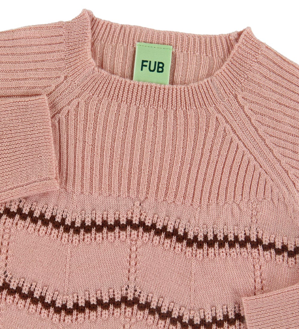 FUB Bluse - Pointelle - Uld - Pale Pink