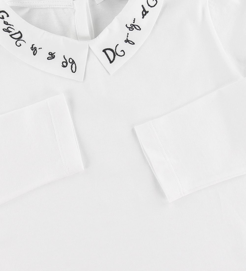 Dolce & Gabbana Bluse - Hvid m. Krave