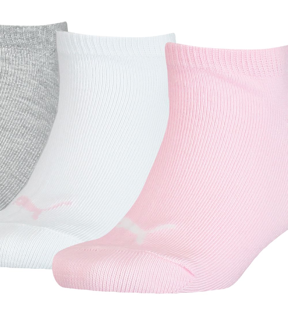 Puma Ankeltrømper - 3-pak - Rosa/Hvid/Gråmeleret