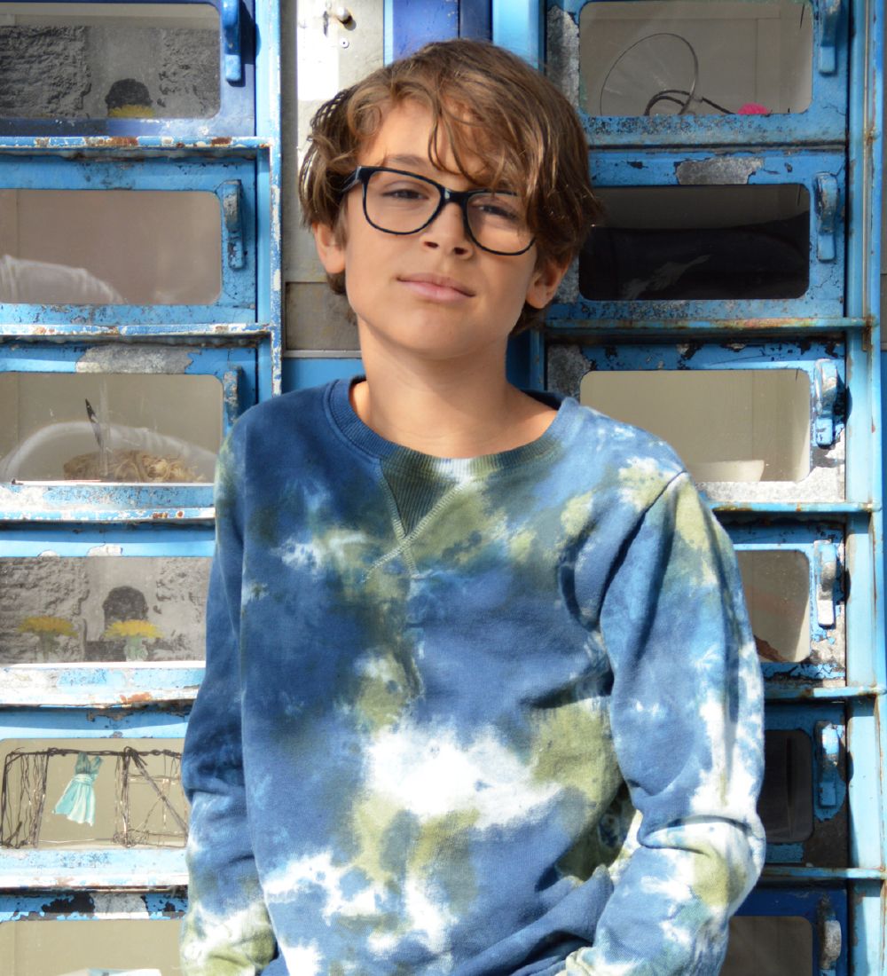 The New Sweatshirt - Rex Tie Dye - Thyme/Navy Blazer