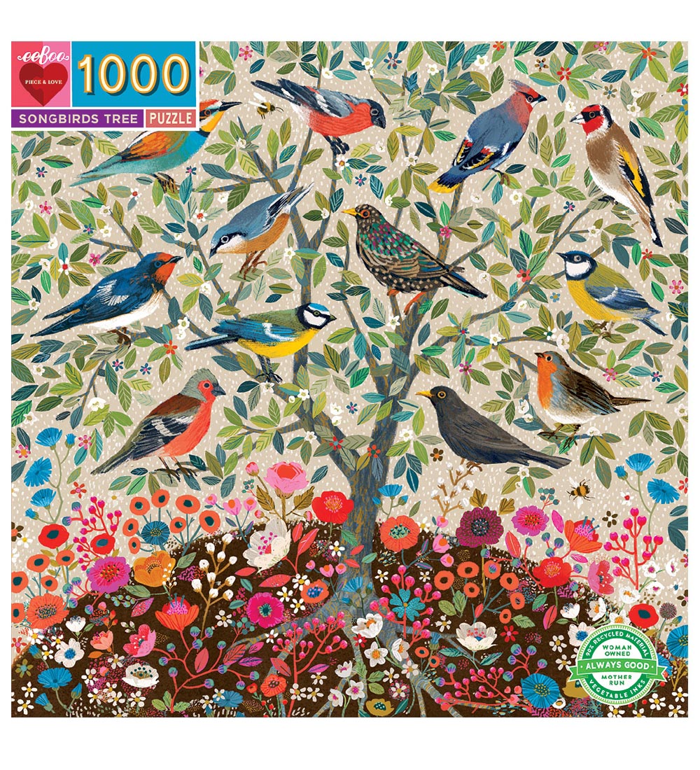 Eeboo Puslespil - 1000 Brikker - Songbirds Tree