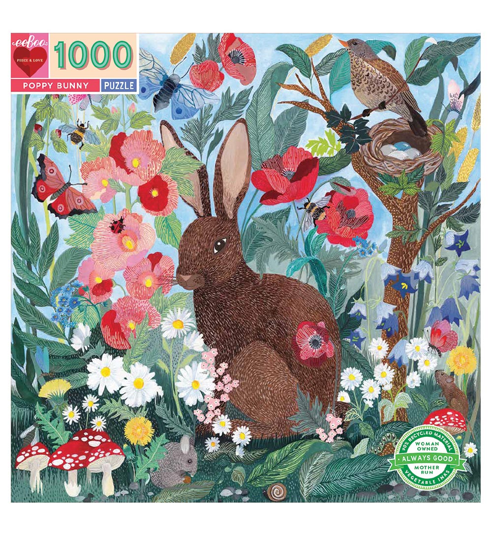 Eeboo Puslespil - 1000 Brikker - Poppy Bunny