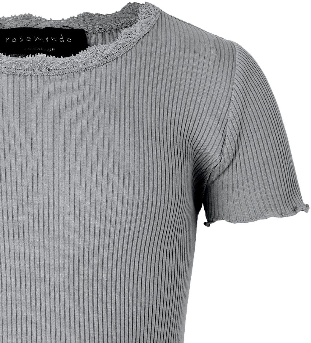 Rosemunde T-shirt - Silke/Bomuld - Lysegrå