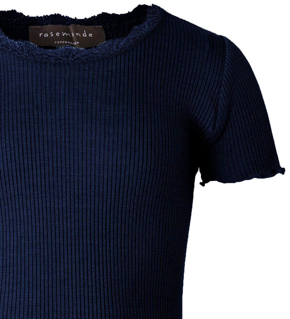 Rosemunde T-shirt - Silke/Bomuld - Navy