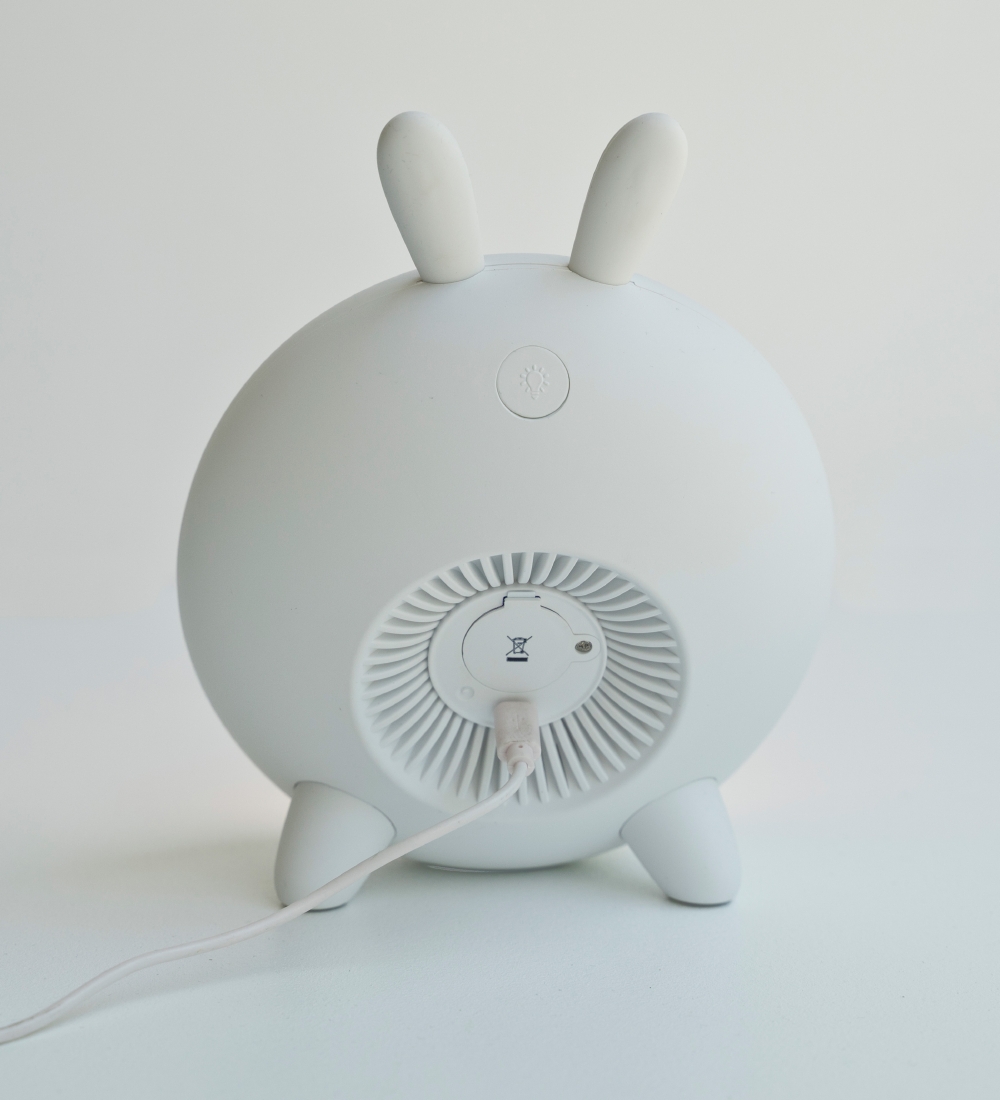Rabbit & Friends Vækkeur m. Lys - Wake Up - Hvid