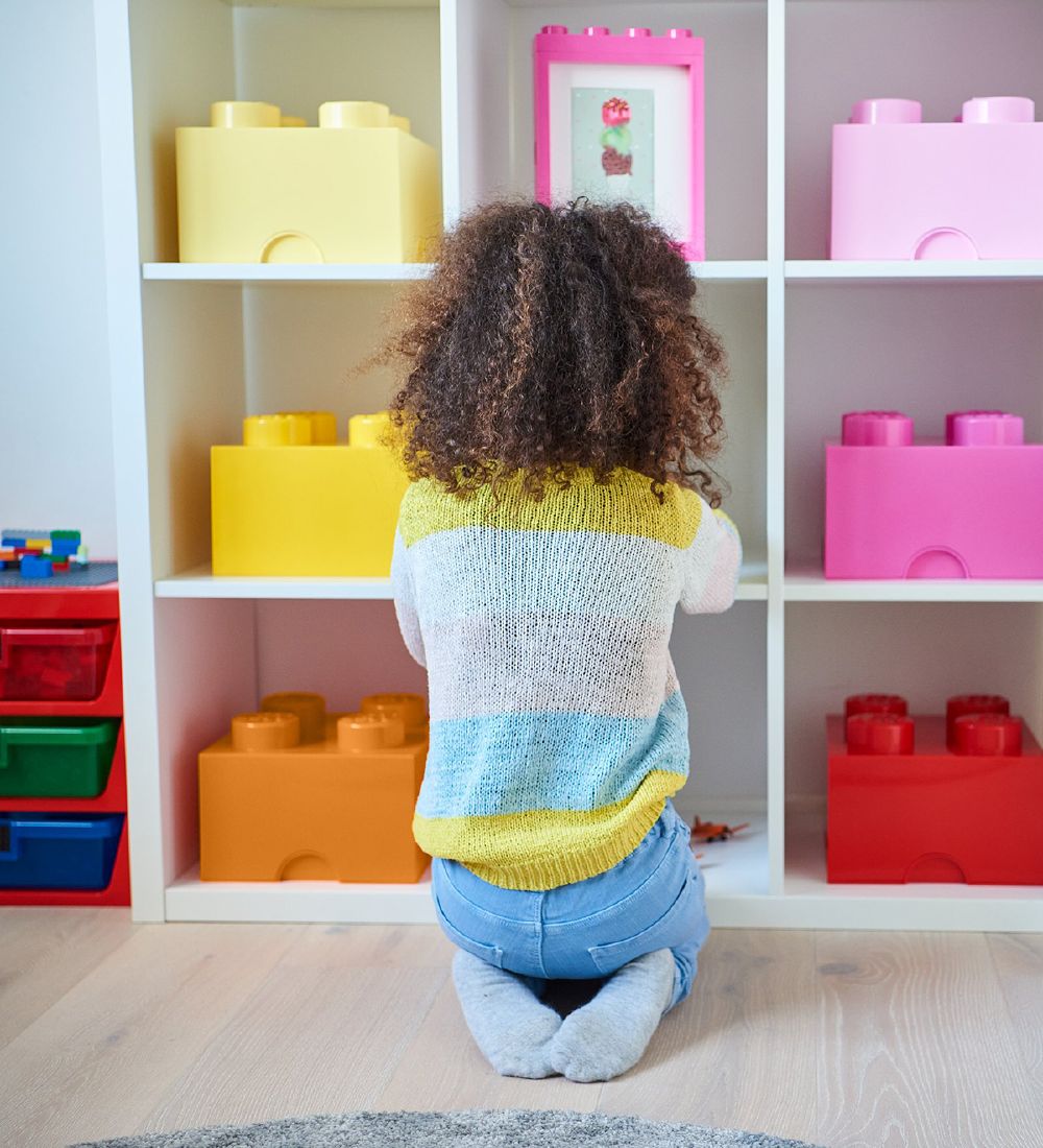LEGO® Storage Opbevaringsboks - 4 Knopper - 25x25x18 - Lyserød
