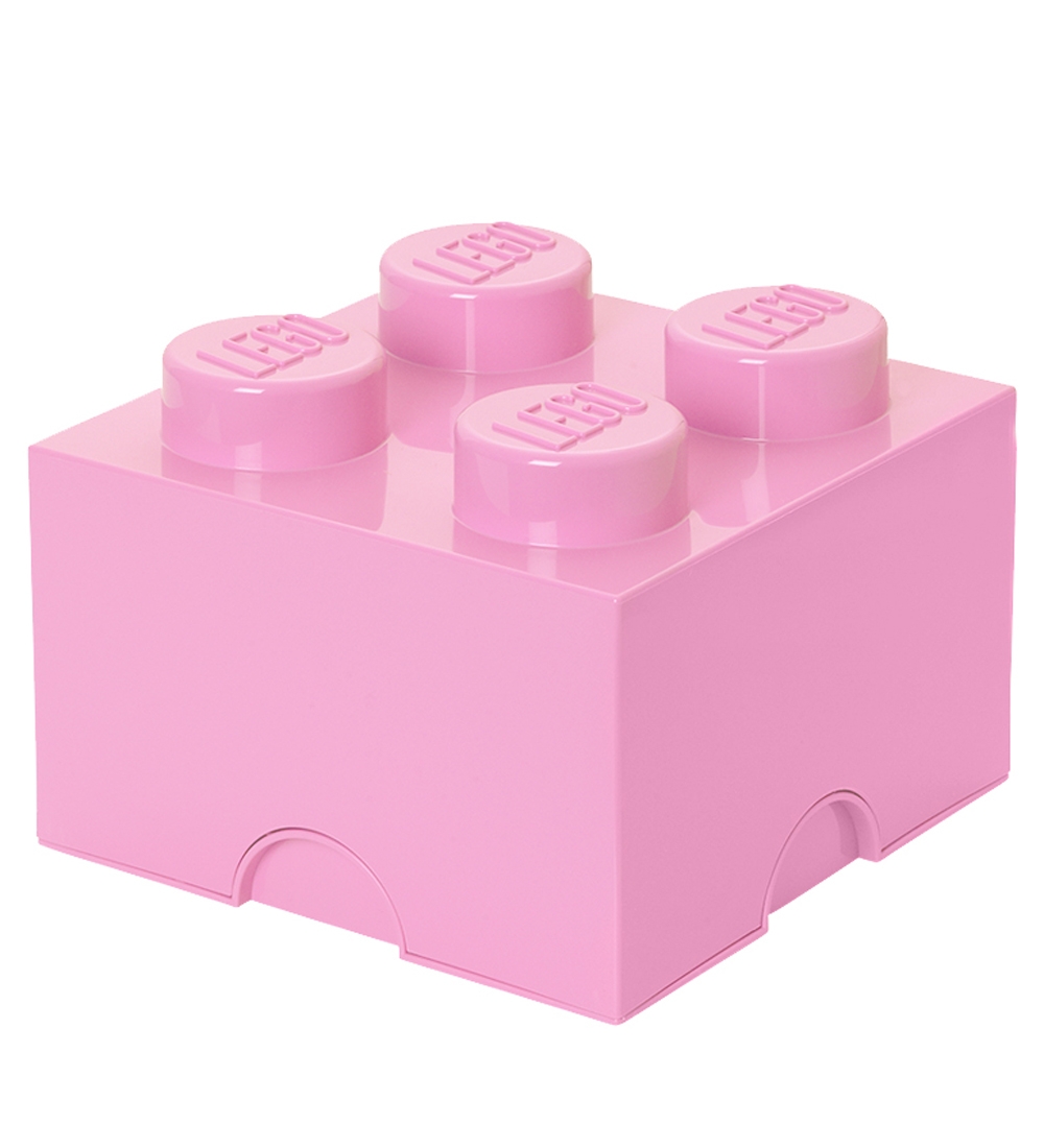 LEGO® Storage Opbevaringsboks - 4 Knopper - 25x25x18 - Lyserød