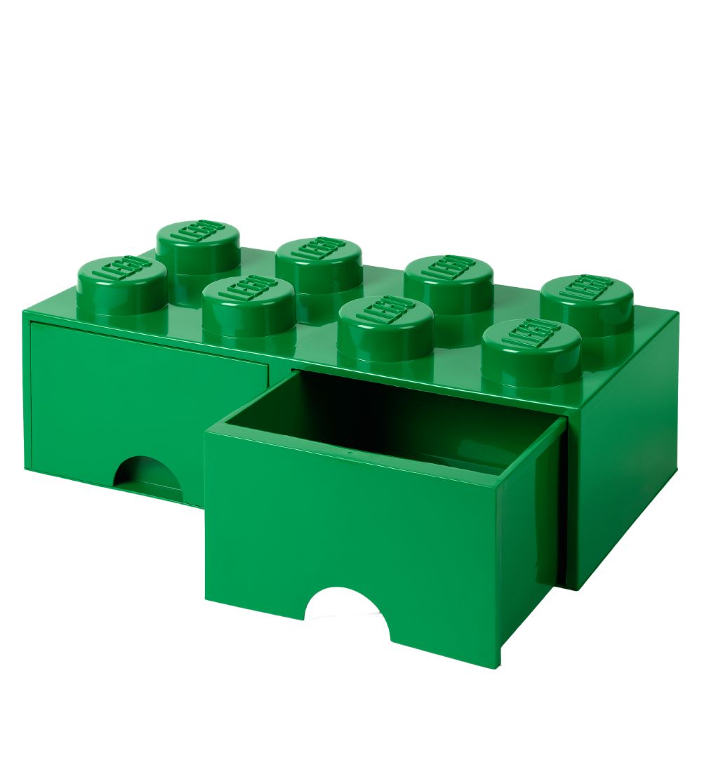 LEGO® Storage Opbevaringsskuffe - 8 Knopper - 50x25x18 - Grøn