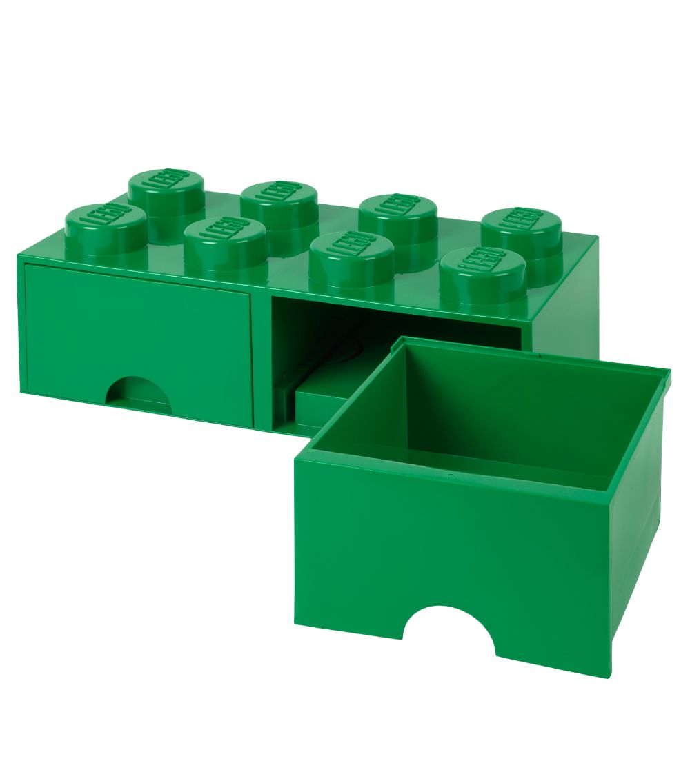 LEGO® Storage Opbevaringsskuffe - 8 Knopper - 50x25x18 - Grøn