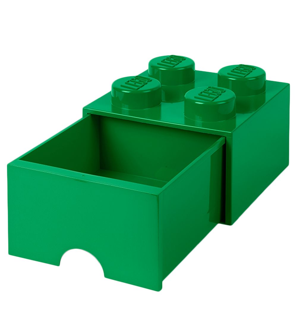 LEGO® Storage Opbevaringsskuffe - 4 Knopper - 25x25x18 - Grøn