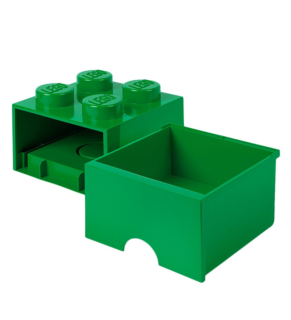 LEGO® Storage Opbevaringsskuffe - 4 Knopper - 25x25x18 - Grøn