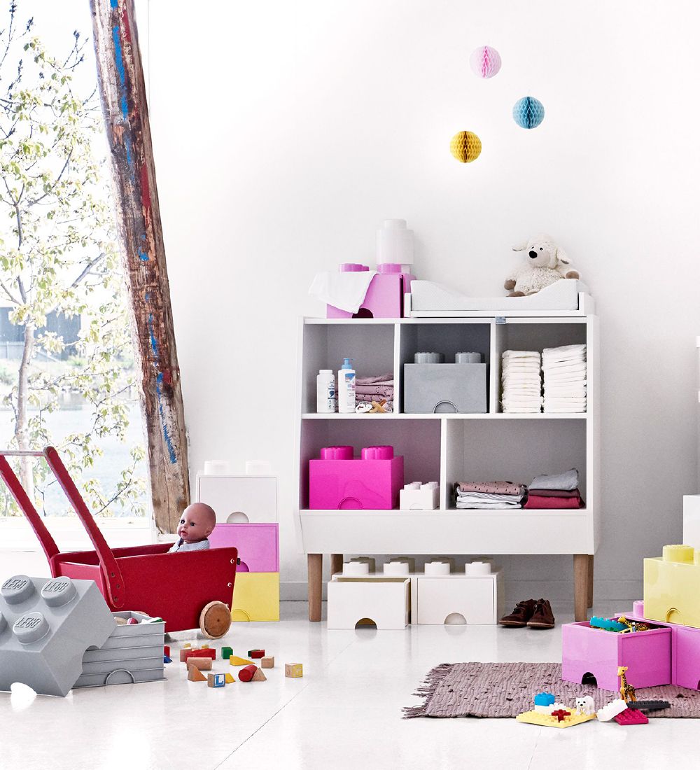 LEGO® Storage Opbevaringsskuffe - 4 Knopper - 25x25x18 - Lys Lil