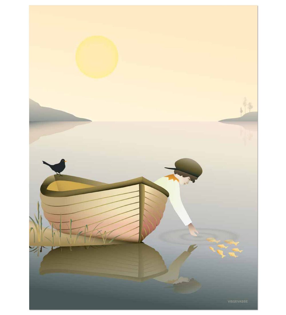 Vissevasse Plakat - 50x70 - Boy In A Boat