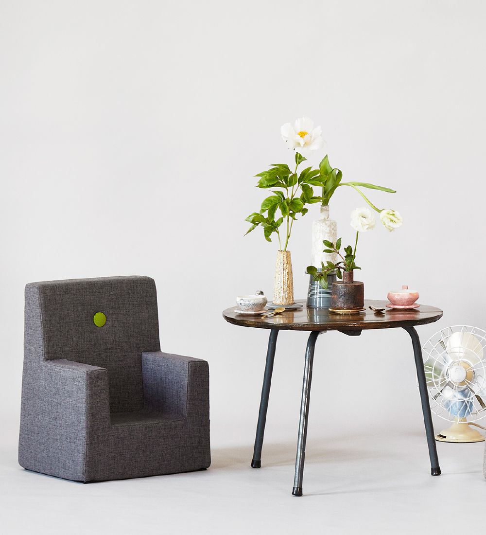 by KlipKlap Lnestol - Kids Chair - Blue Grey/Green