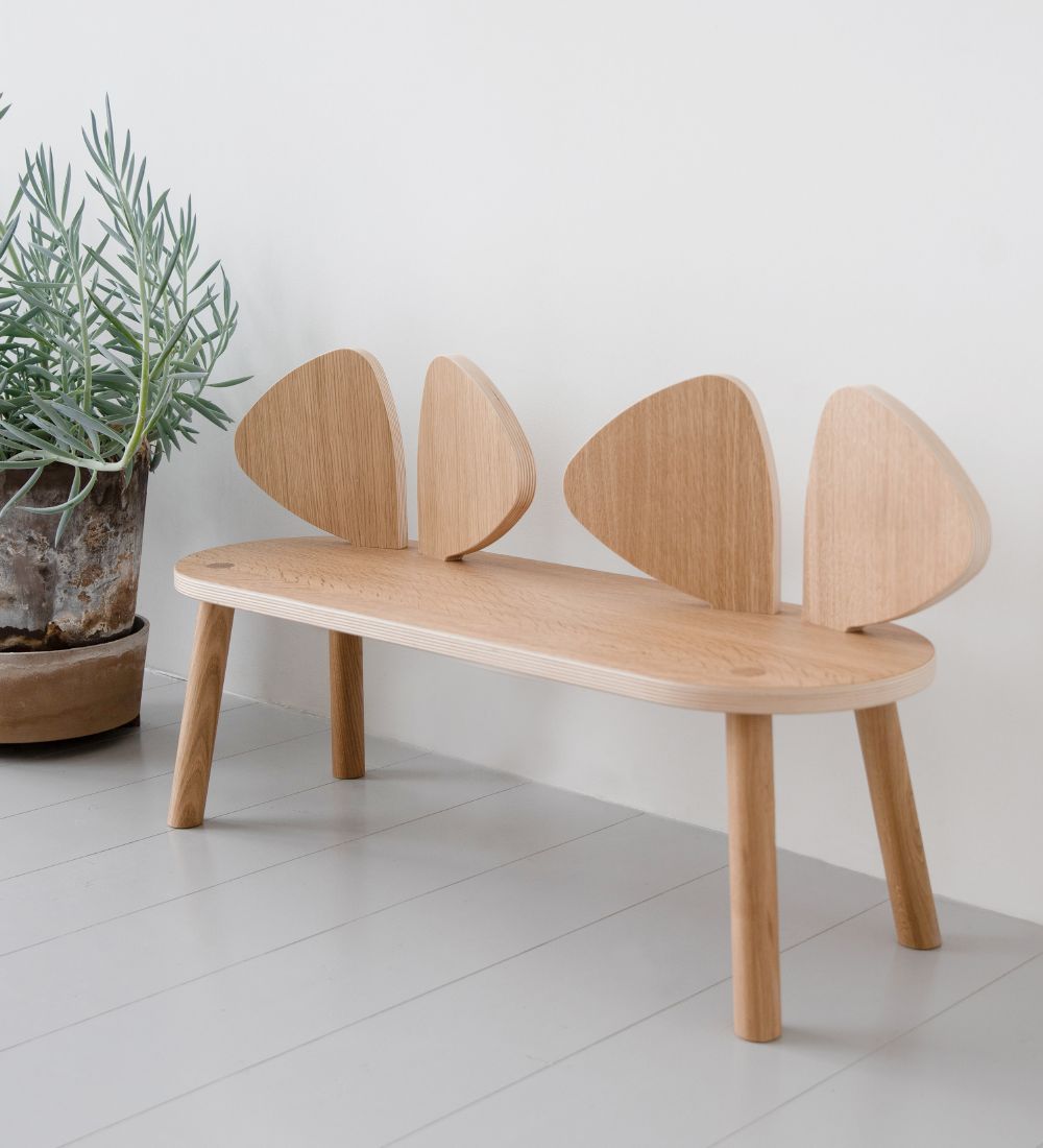Nofred Børnebænk - Mouse Bench - Eg