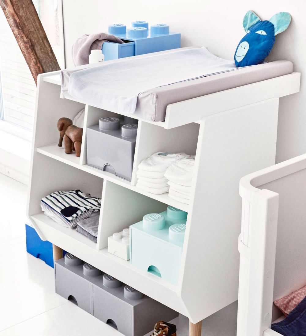 LEGO® Storage Opbevaringsskuffe - 4 Knopper - 25x25x18 - Mørkegr