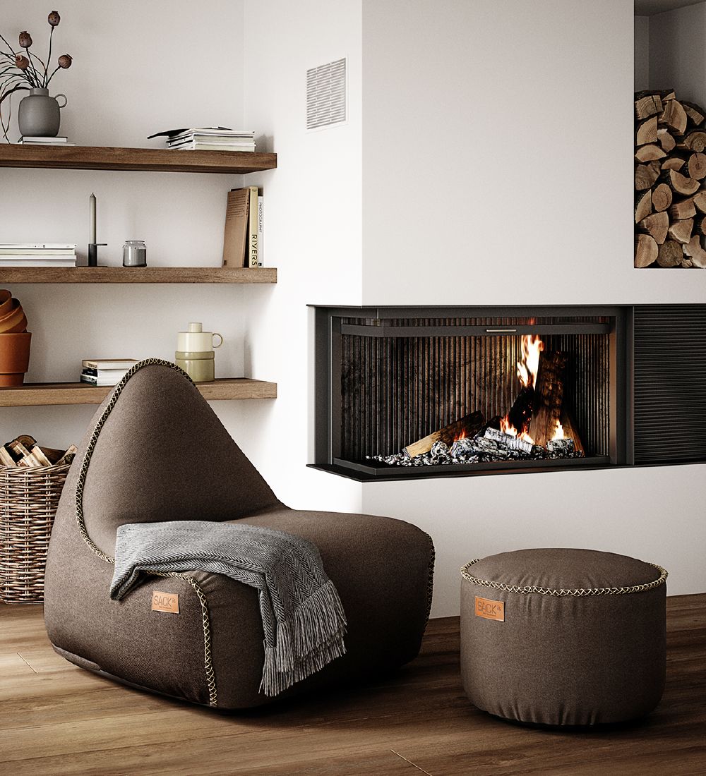 SACKit Sækkestol - Canvas Lounge Chair - 96x80x70 cm - Brun