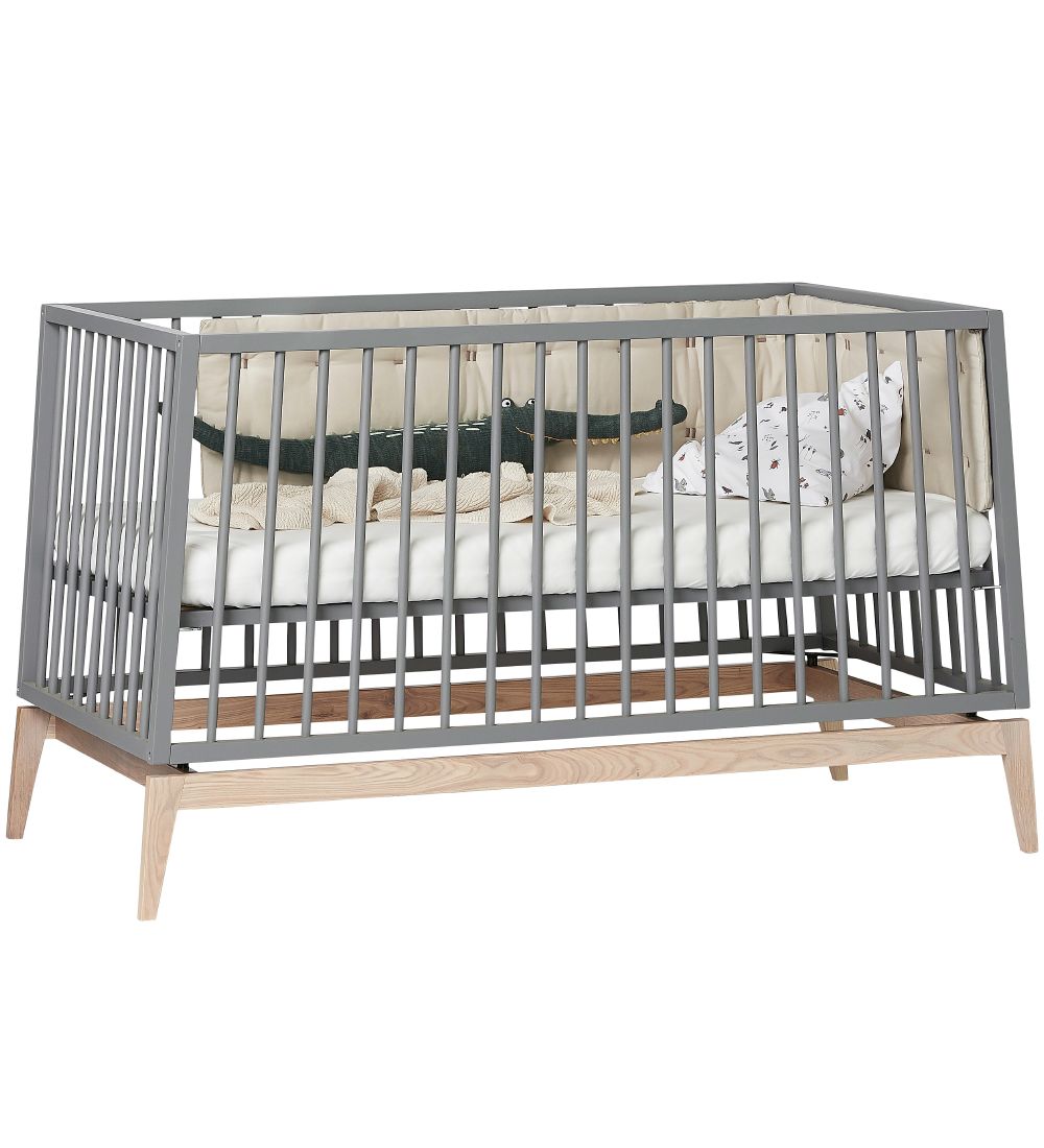 Leander Luna Babyseng - 140x70 - Grå/Eg