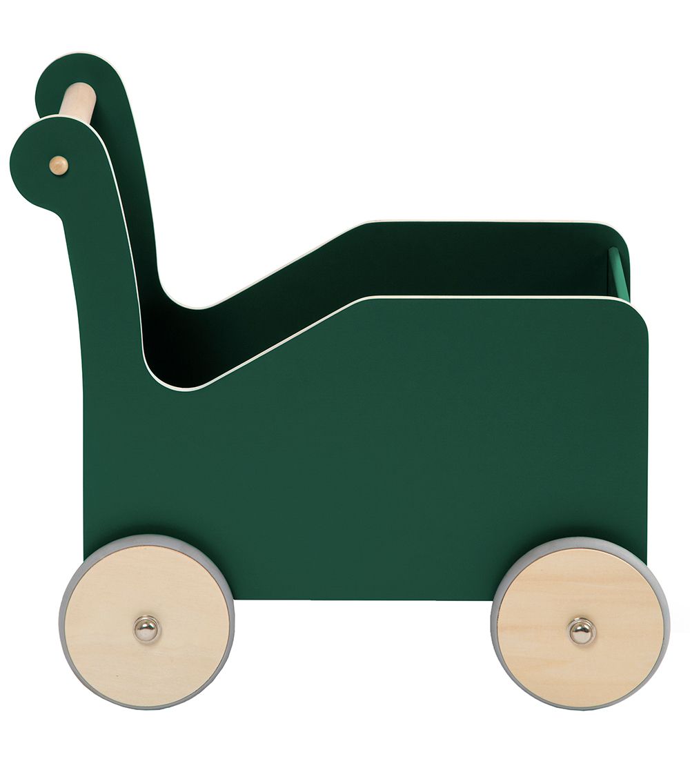 Sebra Gåvogn - Træ - Bottle Green