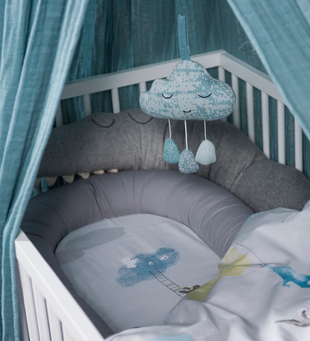 Sebra Pude - Strikket Krokodille - 190 cm - Elephant Grey