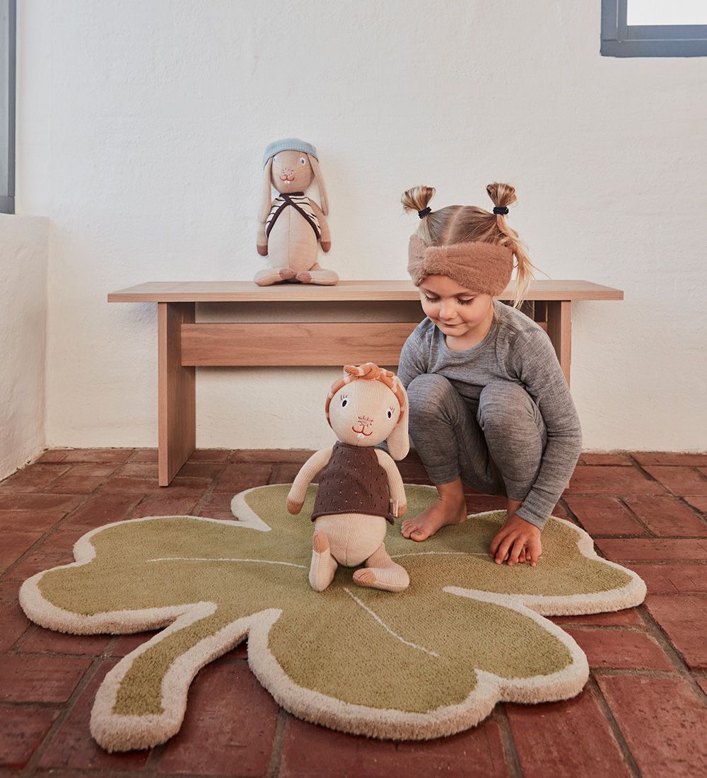 OYOY Gulvtæppe - 95x95 cm - Lucky Clover - Grøn