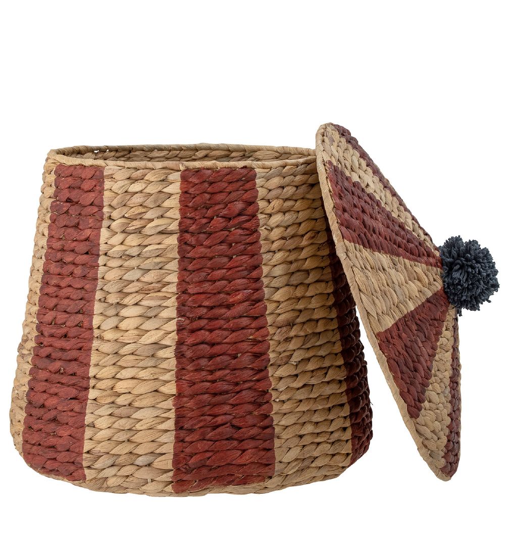 Bloomingville Kurv m. Låg - Birsen - 40x40 cm - Natur/Rød