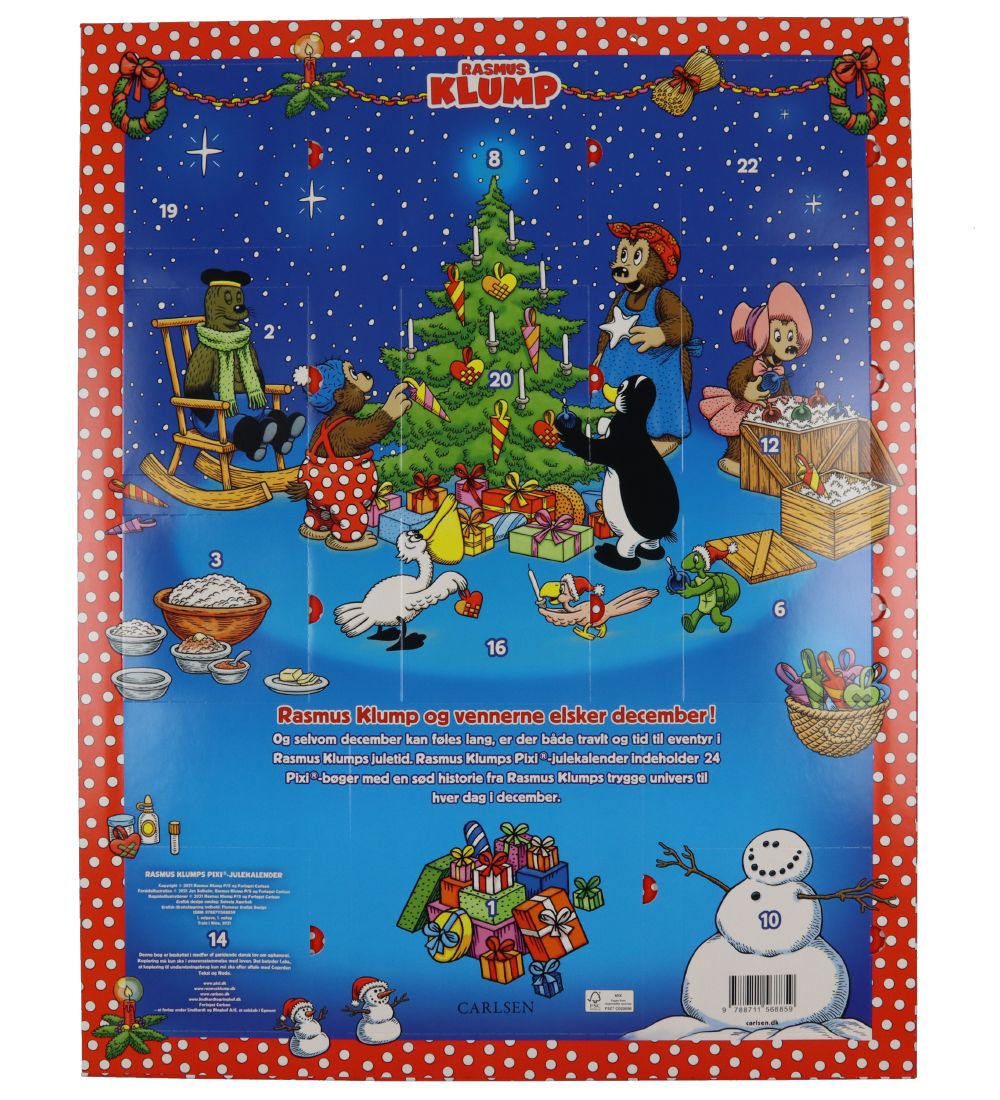 Forlaget Carlsen Julekalender Rasmus Klump Pixi