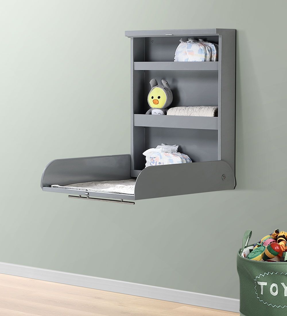Bino Puslebord - Væghængt - Metal - 80x58 cm - Grå