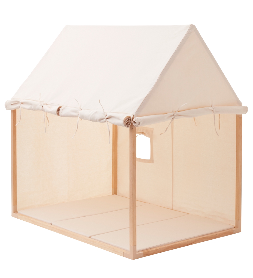 Kids Concept Legetelt - Hus - 110x84 cm - Naturhvid