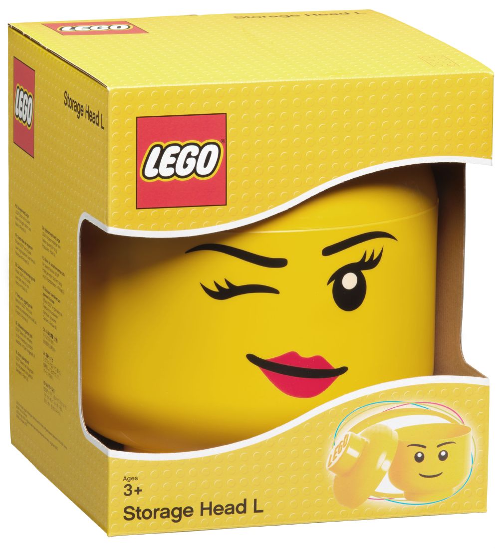 LEGO® Storage Opbevaringsboks - Stor - Hoved - 27 cm - Blinke