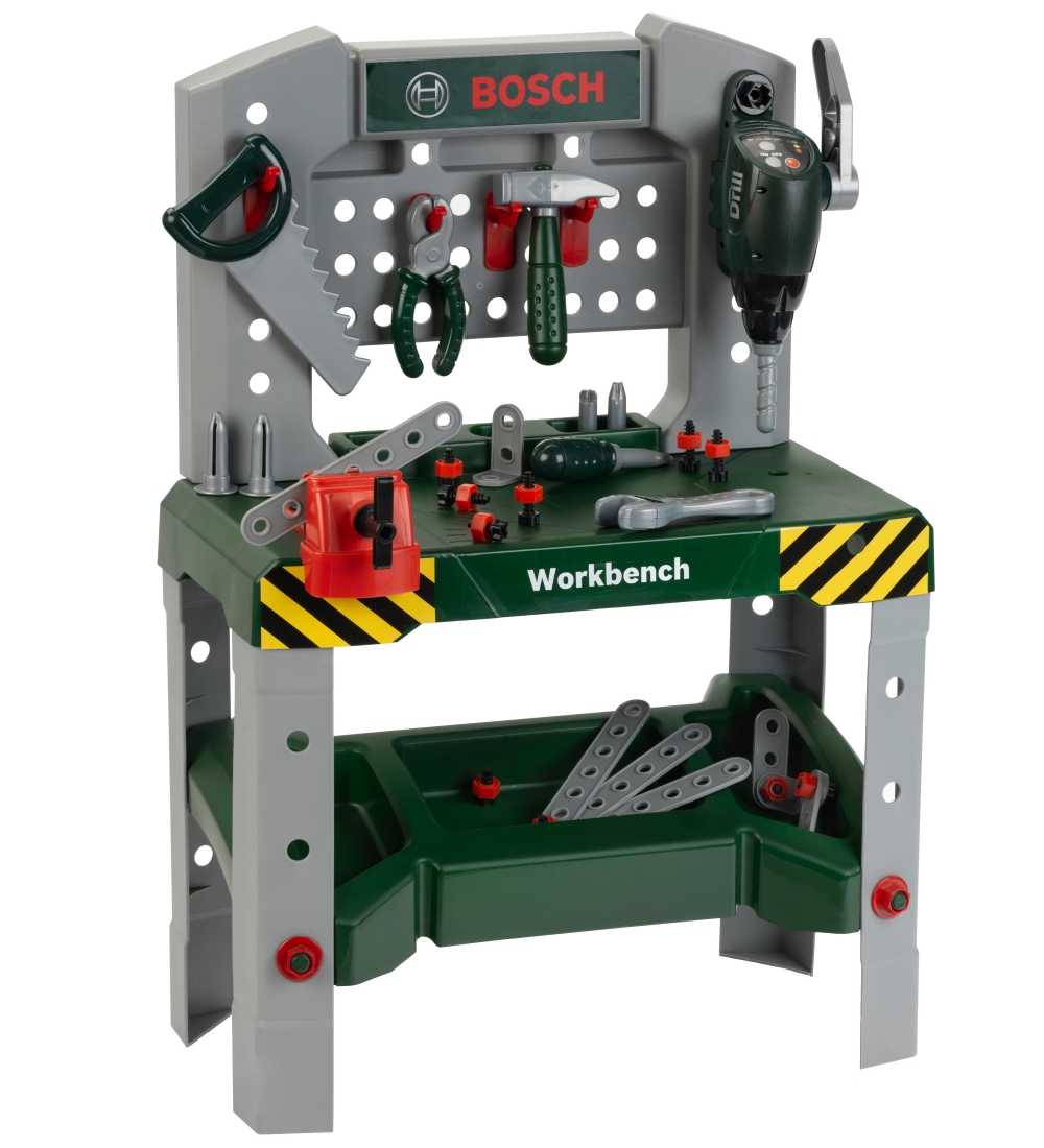 Bosch Mini Arbejdsbnk - Legetj - 76 cm - Mrkegrn/Slv